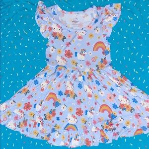 Posh Peanut Hello Kitty springtime blue ruffle twirl 2T
